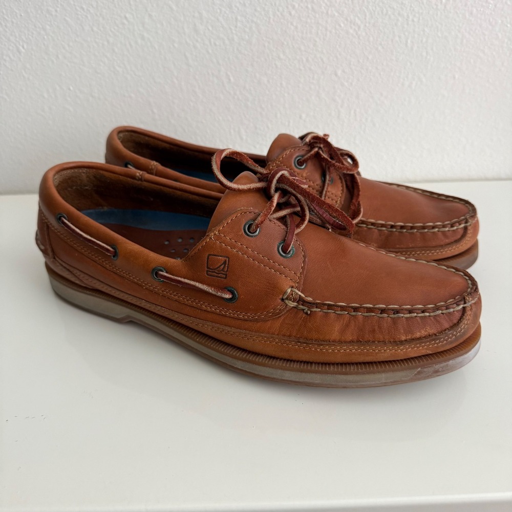 Sperry Top-Sider Mens 11.5 S Tan Leather Boat Shoes 0915421 Loafers